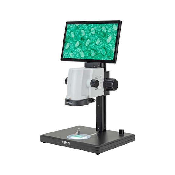 KERN Video microscope OIV-355 zoom 0.7x to 4.5x, with column stand - 