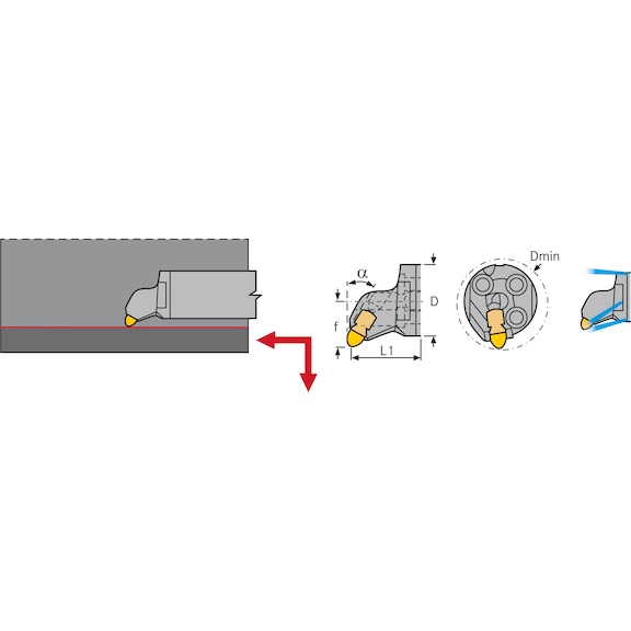 MAQ Boring bar head for roller burnishing