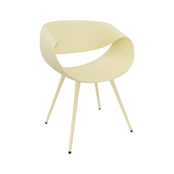 Z&Uuml;CO Little Perillo eco with felt glides, colour phlox yellow - Little Perillo Eco conference chair