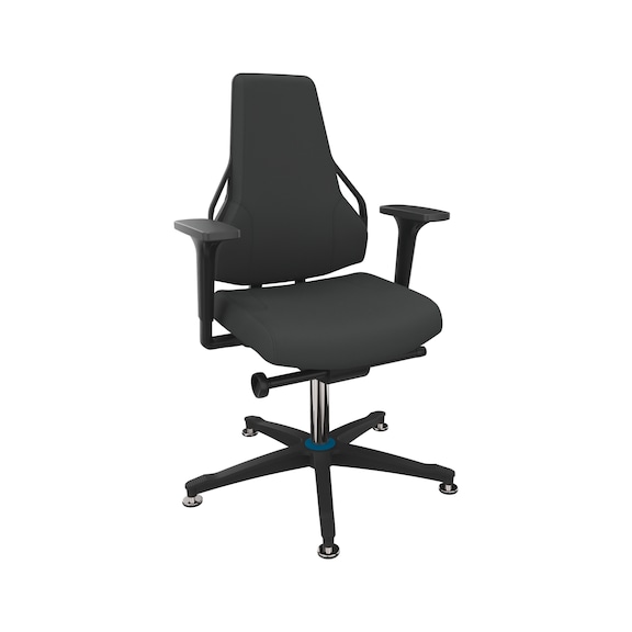 DAUPHIN Tec Identity work chair, ID blue, SRA, Ultra ID black, 2F armr. - Tec Identity ULTRA swivel work chair for production and workshop areas