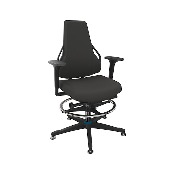 DAUPHIN Tec Identity Counter, ID blue, SRP Valencia ID black, 3D armrests - Tec Identity VALENCIA counter chair for production and workshop areas