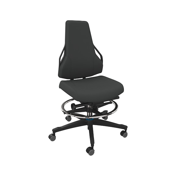 DAUPHIN Tec Identity Counter, ID blue, SRA Ultra ID black, hard castors - Tec Identity ULTRA counter chair for production and workshop areas