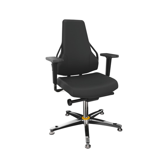 DAUPHIN Tec Identity ESD, ID yellow, SRP Madrid ID black, 3F armr., gliders - Tec Identity MADRID work chair for ESD areas