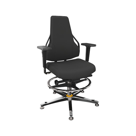 DAUPHIN Tec Identity ESD, Counter, SRP King black, 3F armrests, gliders - Tec Identity KING swivel work chair for ESD areas