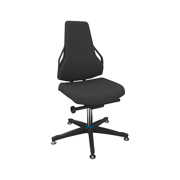 DAUPHIN Tec Identity work chair, ID blue, SRP - King black, gliders - Tec Identity KING swivel work chair for production and workshop areas
