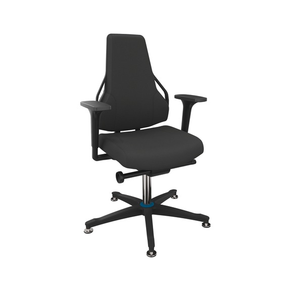 DAUPHIN Tec Identity work chair, ID blue, SRP - King black, 3F armrests - Tec Identity KING swivel work chair for production and workshop areas