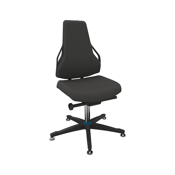 DAUPHIN Tec Identity work chair, ID blue, SRP, Valencia ID black, gliders - Tec Identity VALENCIA swivel work chair for production and workshop areas
