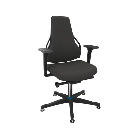 DAUPHIN Tec Identity work chair, ID blue, SRP Valencia ID black, 2F armr. - Tec Identity VALENCIA swivel work chair for production and workshop areas