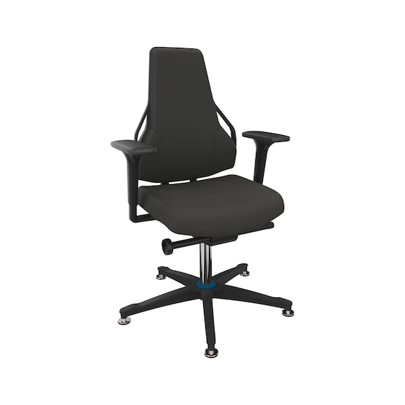 DAUPHIN Tec Identity work chair, ID blue, SRP Valencia ID black, 3F armr. - Tec Identity VALENCIA swivel work chair for production and workshop areas