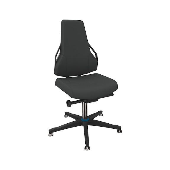 DAUPHIN Tec Identity work chair, ID blue, SRA, Ultra ID black, gliders - Tec Identity ULTRA swivel work chair for production and workshop areas