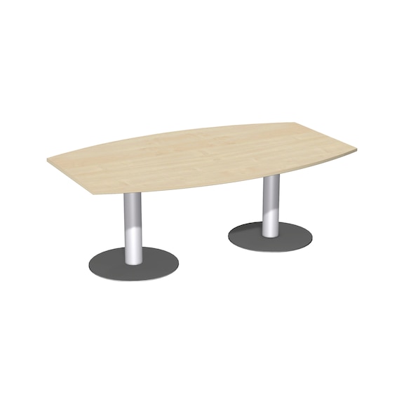 Vergadertafel, tonvormig met 2 kolompoten