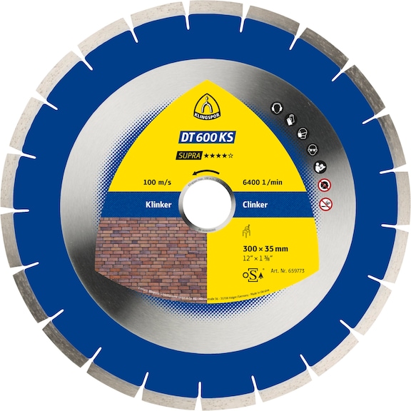 KLINGSPOR Diamanttrennscheiben 350x3x60 mm 24 Segmente 659742 - Diamant-Trennscheibe