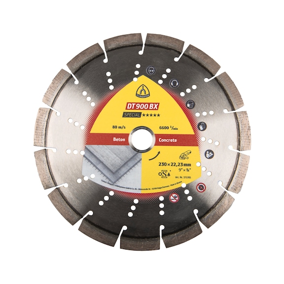 KLINGSPOR Diamond cutting discs 230 x 2.7 x 22.23 mm, 15 segments, 371785 - Diamond cutting disc