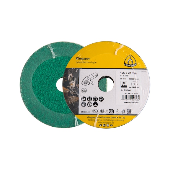 KLINGSPOR Fiberscheiben Multibindung Keramik 125x22 mm Korn 36 Sternloch 673840 - Schleifscheiben