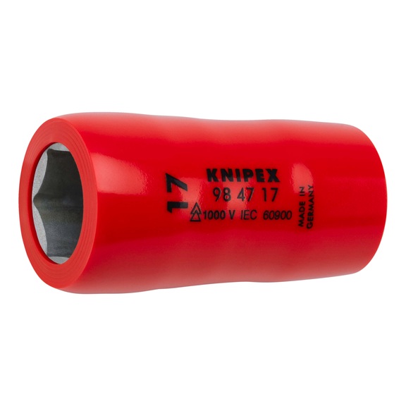 KNIPEX Steckschl&uuml;sseleinsatz f&uuml;r Sechskantschrauben mit Innenvierkant 1/2 Zoll 98 47 17 - Steckschl&uuml;sseleinsatz (6kant)