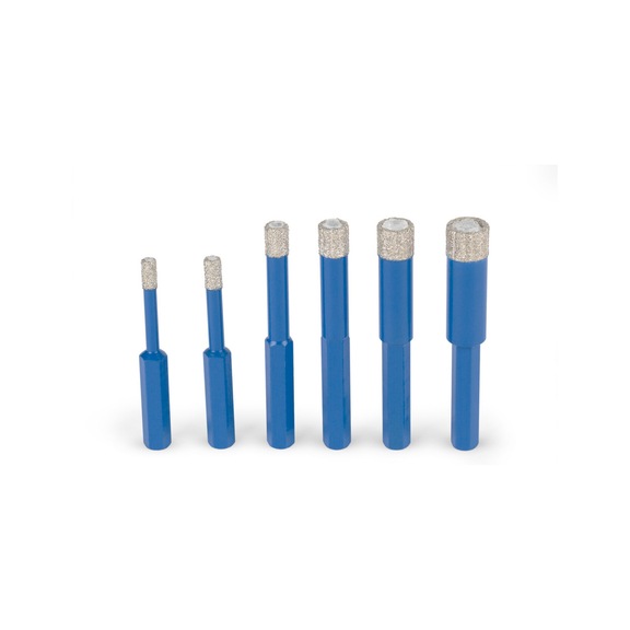 TYROLIT DDT Fliesenbohrset HEX Durchmesser 5-14 Paraffinf&uuml;llung PREMIUM Fliesen Keramik - Fliesenbohrer