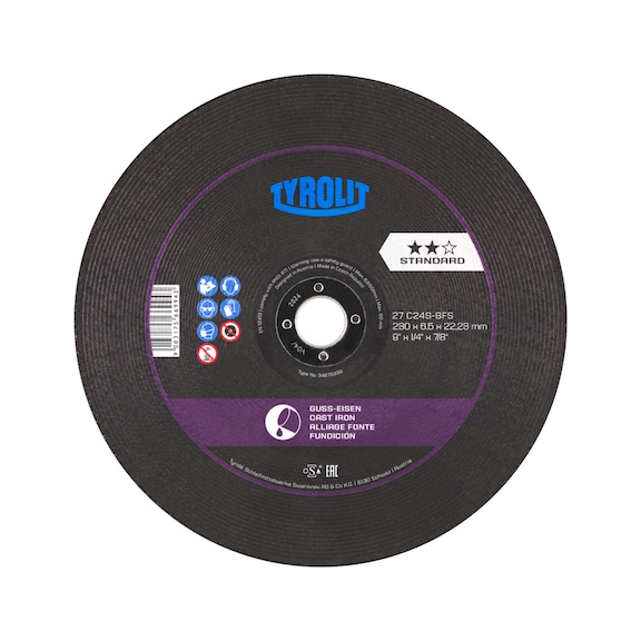 TYROLIT Roughing disc 178x6.5x22.23 mm C30S STANDARD Cast - Roughing grinding wheel