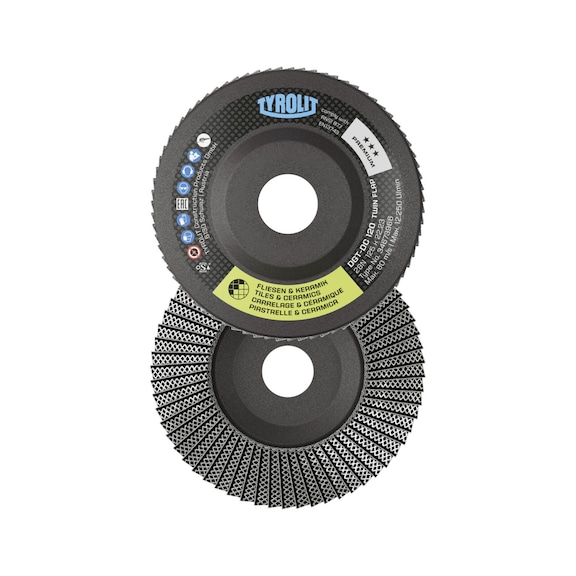 TYROLIT TWINFLAP straight flap disc 125x22.23 mm 28N D/C120 PREMIUM stone - Flap grinder wheel