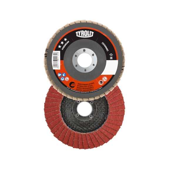 TYROLIT F&auml;cherscheibe CERAMIC gerade 125x22,23 mm CA40 PREMIUM Inox 719846 - F&auml;cherschleifscheibe