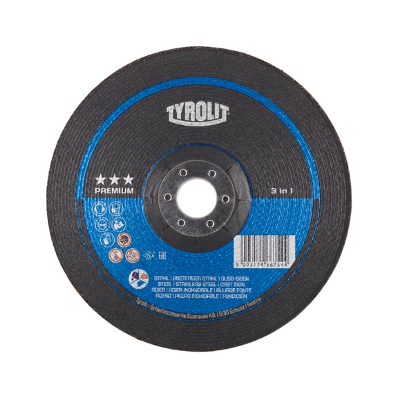 TYROLIT Schruppscheibe 178x7x22,23 mm ZA30Q PREMIUM Stahl/Inox/Guss - Schruppschleifscheibe