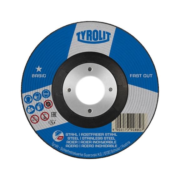 TYROLIT FASTCUT roughing disc 125x6x22.23 mm A30P BASIC steel/stainless steel - Roughing grinding wheel