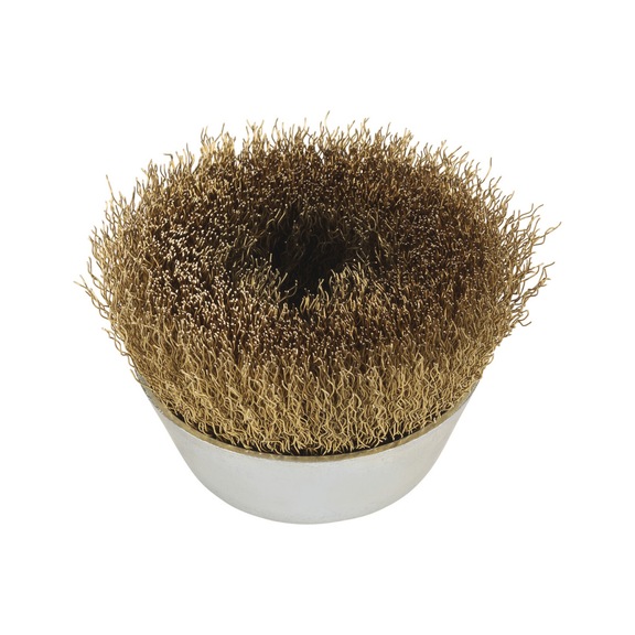 TYROLIT Cup brush 80x25xM14 crimped wire M0.3 mm PREMIUM aluminium - Sanding pin and sanding object with threaded attachment (shaft)