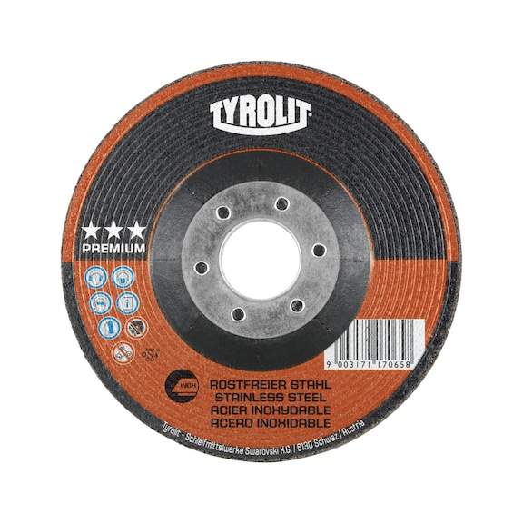 TYROLIT Roughing disc 115x4x22.23 mm A30R PREMIUM stainless steel - Roughing grinding wheel