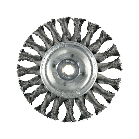 TYROLIT Round brush 125x12x25x22.2 DZ SH0.35 mm PREMIUM steel - Sanding pin and sanding object with threaded attachment (shaft)