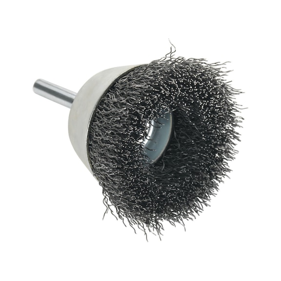 TYROLIT Cup-shaped brush 70x15x25-6x30 crimped wire S0.3 mm PREMIUM steel - Sanding pin and sanding object with threaded attachment (shaft)
