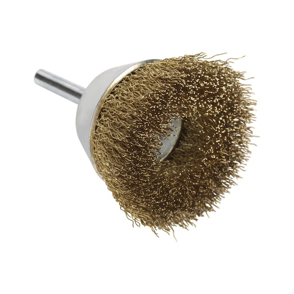 TYROLIT Cup-shank brush 60x15x20-6x30 crimped wire M0.3 mm PREMIUM Aluminium - Sanding pin and sanding object with threaded attachment (shaft)