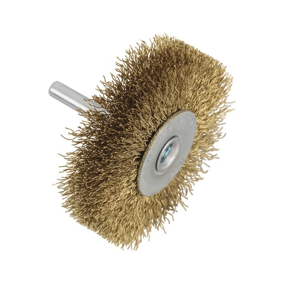 TYROLIT Round brush with shaft 70x15x19-6x30 DW M0.3 mm PREMIUM Aluminium - Sanding pin and sanding object with threaded attachment (shaft)