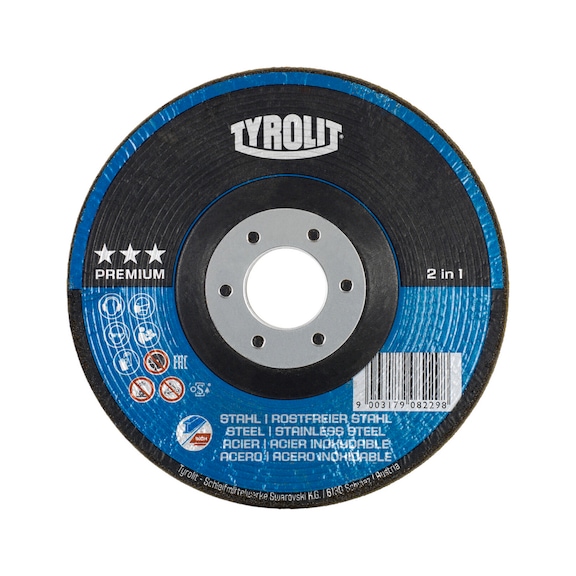 TYROLIT Rondeller(R) grinding disc 178x22.23 mm A60Q PREMIUM steel/stainless steel - Grinding wheel/grinding stone