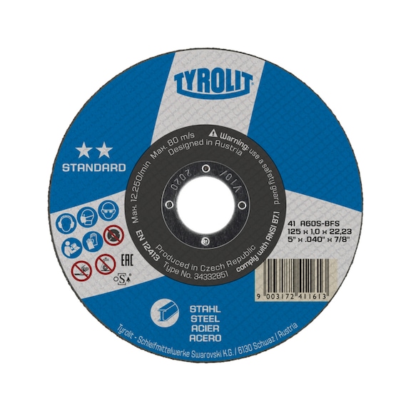 TYROLIT Trennscheibe gerade 230x2x22,23 mm A30 STANDARD Stahl - Trennschleifscheibe