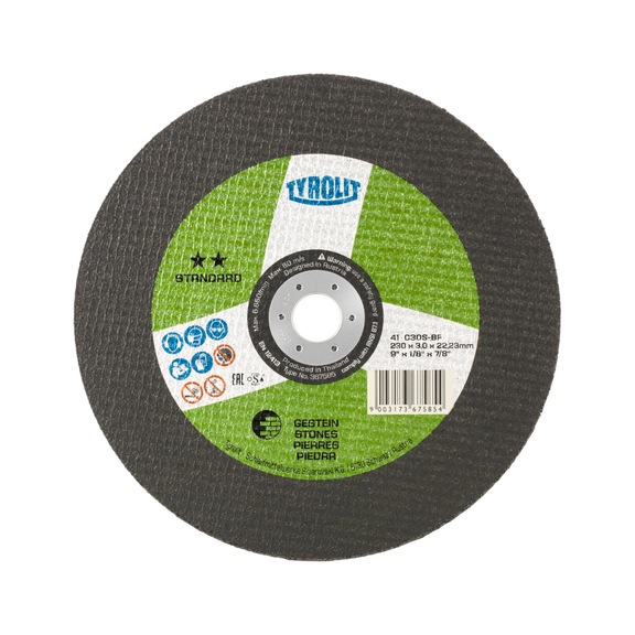 TYROLIT Trennscheibe gerade 230x3x22,23 mm C30 STANDARD Gestein - Trennschleifscheibe