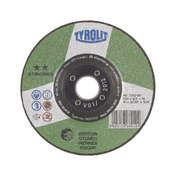 TYROLIT Straight cutting disc 125x2.5x22.23 mm C30 STANDARD Rock - Cutting-off wheel