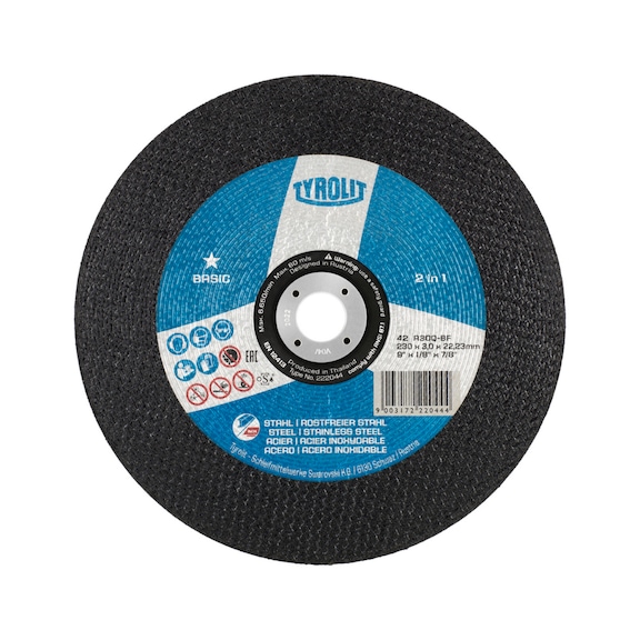 TYROLIT Trennscheibe gekr&ouml;pft 230x3x22,23 mm A30 Stahl/Inox - Trennschleifscheibe
