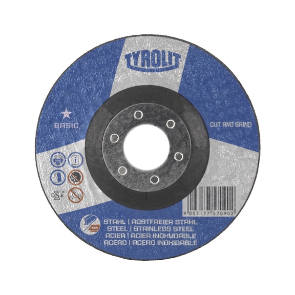 TYROLIT CUT and GRIND cutting disc, offset 115x2.5x22.23 mm A30 BASIC Steel/Stainless Steel - Cutting-off wheel