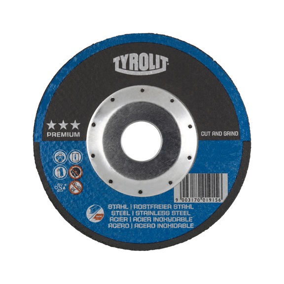 TYROLIT CUT and GRIND offset cutting disc 178x3.5x22.23 mm A30 PREMIUM steel/stainless steel - Cutting-off wheel