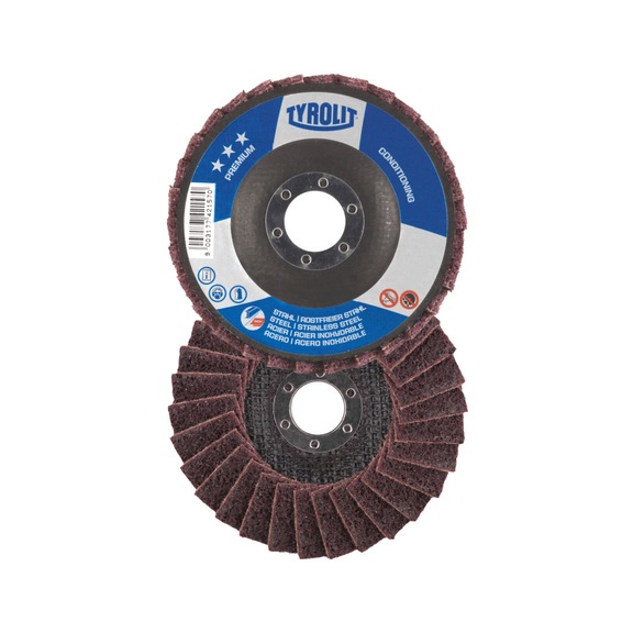 TYROLIT Conditioning polishing disc 115x22.2 mm A220 steel/stainless steel/aluminium - Polishing flap disc