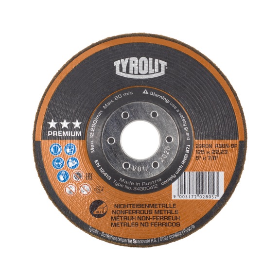 TYROLIT Rondeller(R) Schleifscheibe 178x22,23 mm A36N PREMIUM Aluminium - Schleifscheibe/Schleifstein