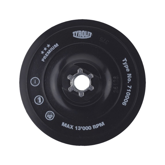 TYROLIT Backing pad for TFC hook-and-loop discs 150 23H 5/16-M8 PREMIUM 710009 - Sanding tool made of sanding compound