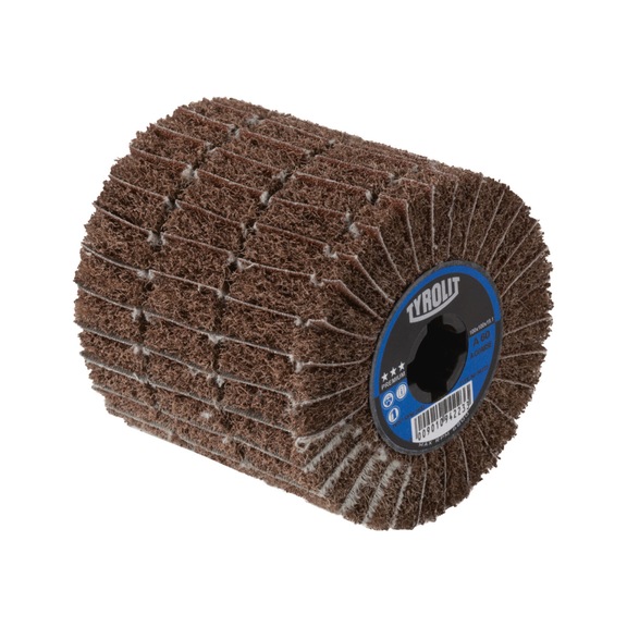 TYROLIT Satin finishing roller 100x100x19.1 A60 COARSE PREMIUM Steel/Stainless steel/Aluminium - Sanding tool made of sanding compound