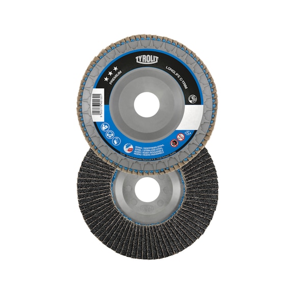 TYROLIT C-TRIM straight louvered disc 178x22.23 mm ZA80 PREMIUM steel/stainless steel - Flap grinder wheel