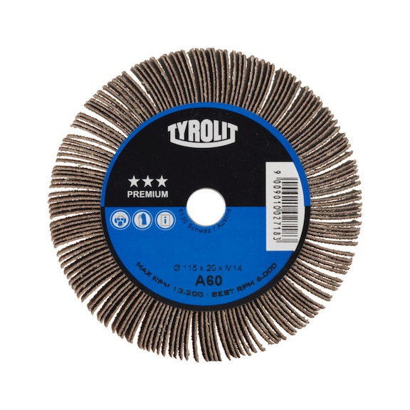 TYROLIT Fan wheel 115x20xM14 A60 PREMIUM steel/aluminium/wood - Sanding tool made of sanding compound