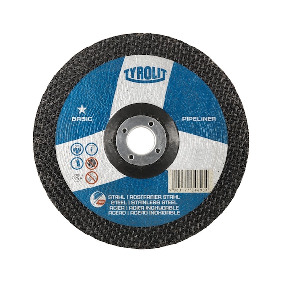 TYROLIT Schruppscheibe PIPELINER 178x7x22,23 mm A30T BASIC Stahl/Inox - Schruppschleifscheibe