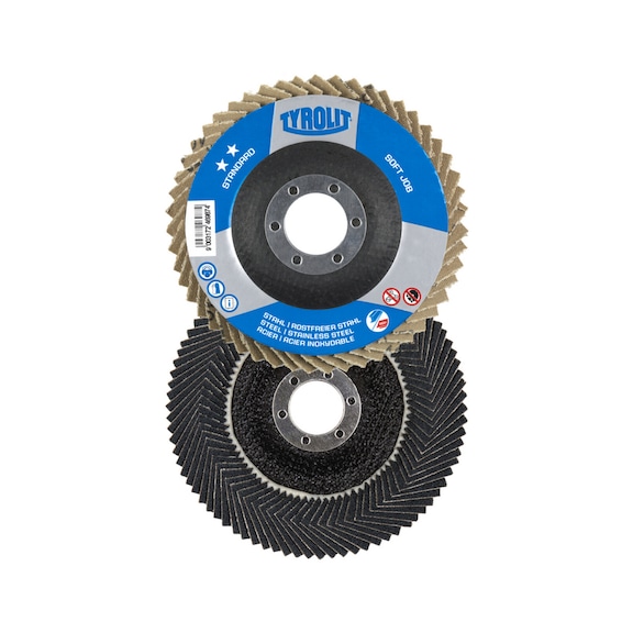TYROLIT SOFTJOB fluted disc, offset 115x22.23 mm ZA40 STANDARD steel/stainless steel - Flap grinder wheel