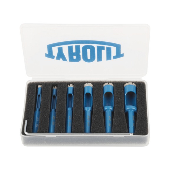 TYROLIT DDT Fliesenbohrset HEX Durchmesser 5-14 PREMIUM 7-teilig f&uuml;r Fliesen und Keramik - Fliesenbohrer