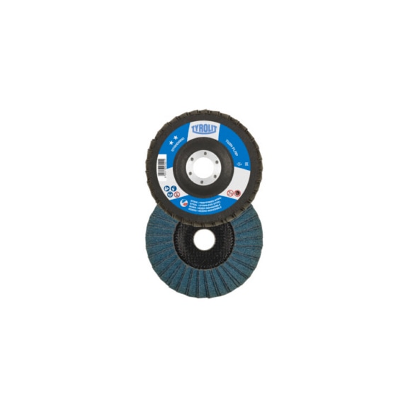 TYROLIT TWIN FLAP fan disc, offset 125x22.23 mm ZA40 STANDARD steel/stainless steel - Flap grinder wheel