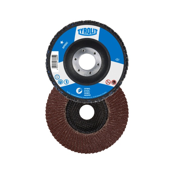 TYROLIT Offset fan-shaped washer 125x22.23 mm A120 BASIC steel - Flap grinder wheel
