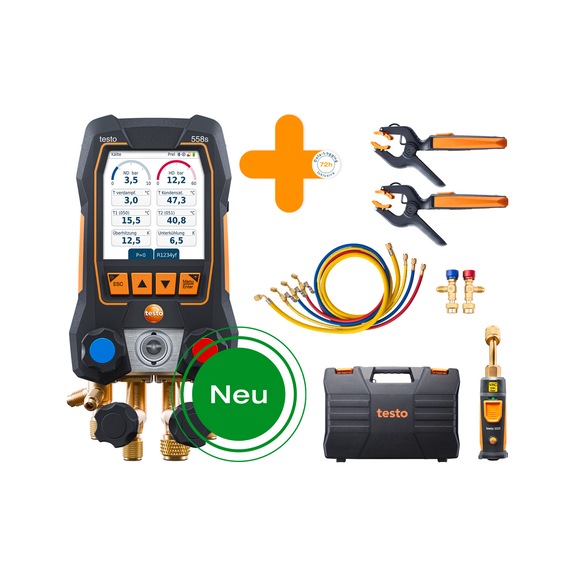TESTO Smart Vakuum Set testo 558s inkl. Data Logging mit F&uuml;llschlauchsatz - Smart Vakuum Set